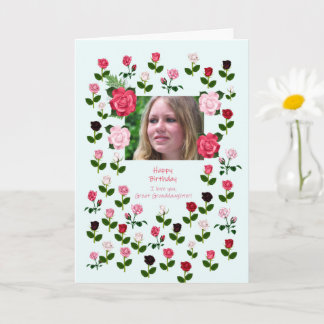 Carte Grand-fille, Anniversaire, Rose