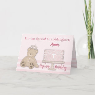 Carte Grand-fille Baptême Anniversaire Nom personnalisé 