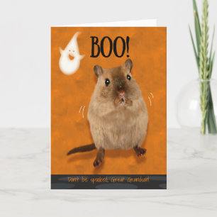 Carte Grand-fils Boo Humoristique Halloween Gerbil