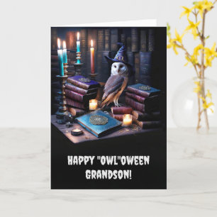 Carte Grand-fils Halloween heureux avec mignon mystique 