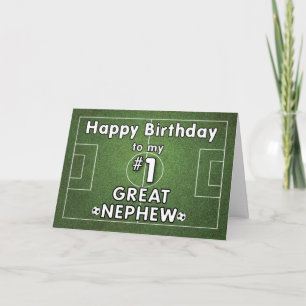 Carte Grand Football Nephew Anniversaire avec terrain d'