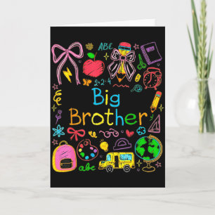 Carte Grand frère bébé frère garçon maternité enseignant