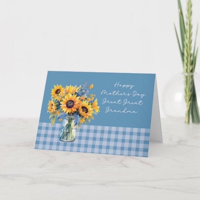 Carte Grand grand-mère Fête des Mères Fleurs de soleil (Devant)