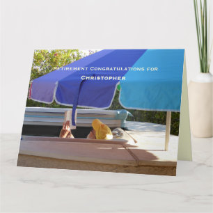 Carte Grand Happy Retirement Félicitations Hot Tub Nom