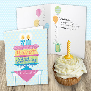 Carte Grand-mère 70e anniversaire Nombre de gâteaux Boug