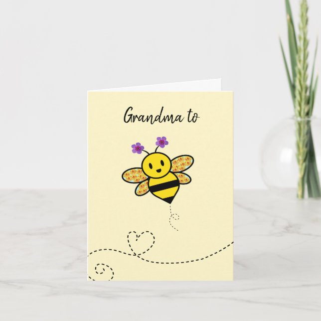 Carte Grand-mère à Bee Félicitations pour vos bonnes nou (Devant)