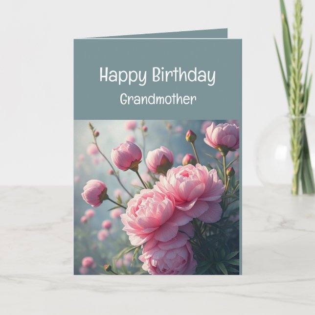 Carte Grand-mère Anniversaire Peony Garden Flower (Devant)