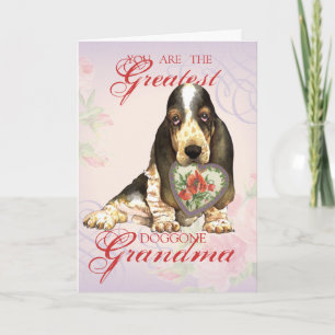 Carte Grand-mère du coeur de Basset Hound