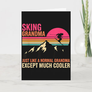 Carte Grand-mère faisant du ski comme une grand-mère nor