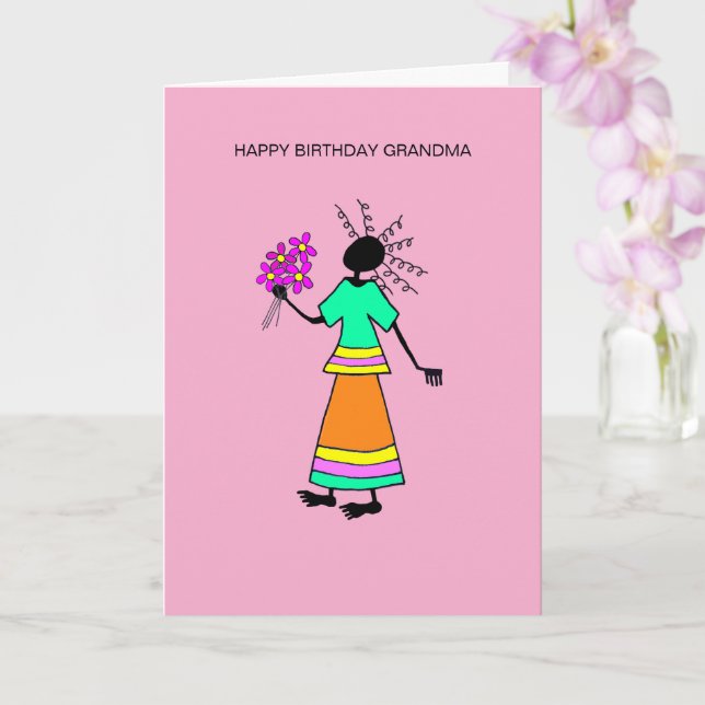 Carte Grand-mère florale et Abstraite (Orchidée)