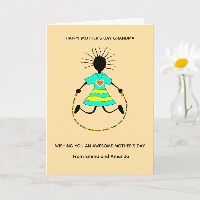 Carte Grand-mère heureuse Joyeuse fête des mères (Petite plante)