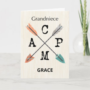 Carte Grand Niece Camp Personnaliser Nom Flèches