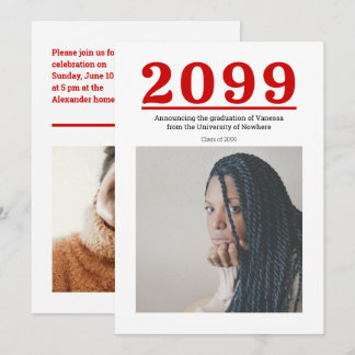 Carte Grand nombre de rouge Diplôme en deux photos