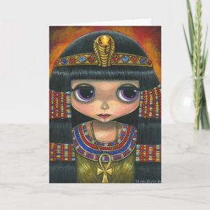 Carte Grand oeil Cléopâtre avec le casque et l'Ankh de