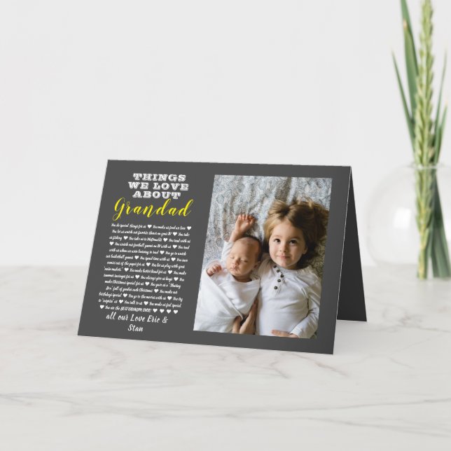 Carte Grand-parent cadeau photo toutes les raisons que v (Devant)