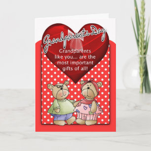 Carte Grand-Parents Day - Polka Rouge Et Blanc Poi