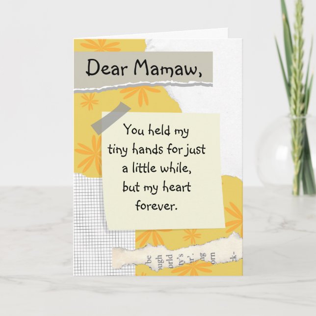 Carte Grand-parents Day pour Mamaw avec une note personn (Devant)