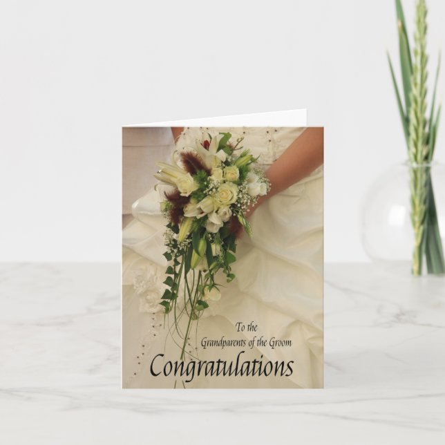 Carte Grand-parents du marié mariage félicitations (Devant)