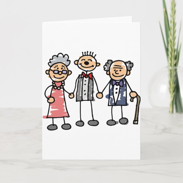 Carte Grand-parents Parents de la chambre Cérémonie du j (Devant)