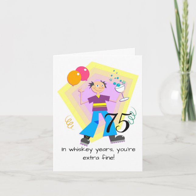 Carte Grand-père 75e année voeux d'anniversaire (Devant)