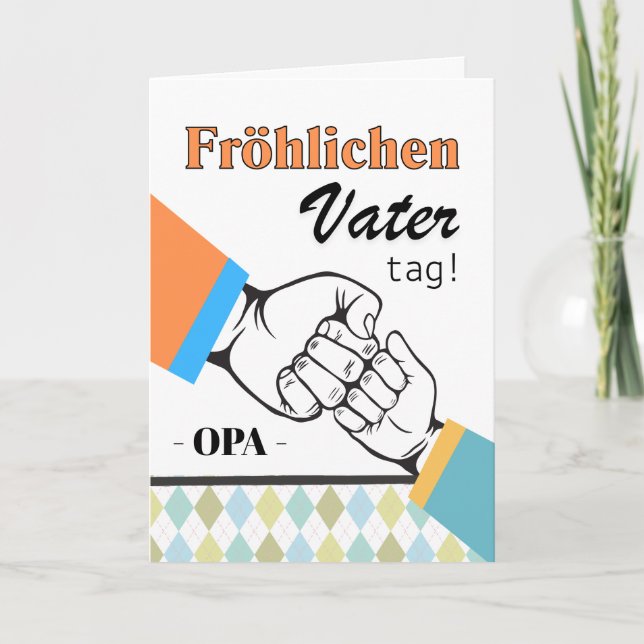 Carte Grand-père Allemand Fist Bump Fist Bump (Devant)
