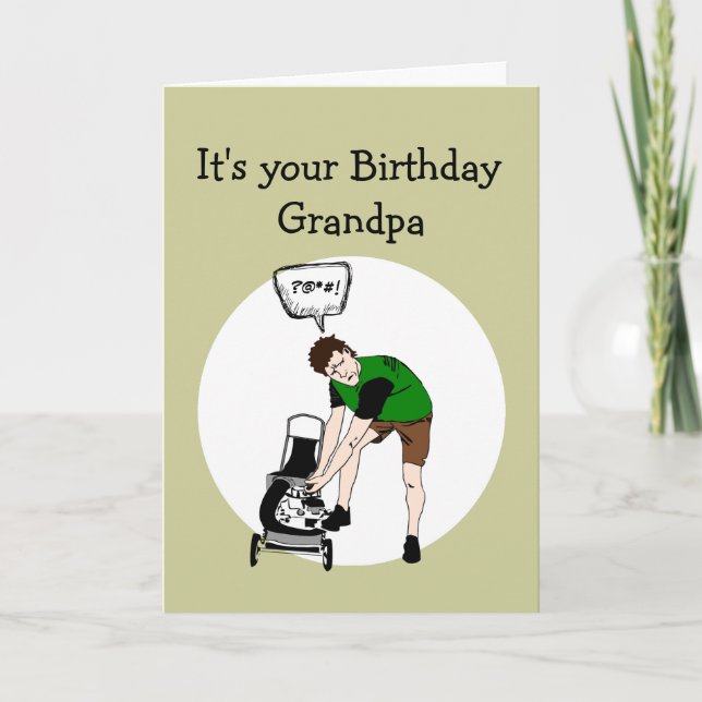 Carte Grand-père Birthday Funny Lawnmower Insult (Devant)