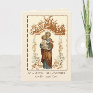 Carte Grand-père catholique Saint-Joseph Père religieux