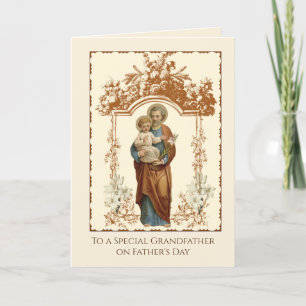 Carte Grand-père catholique Saint-Joseph Père religieux
