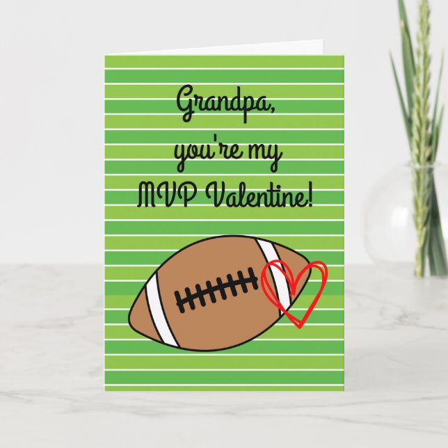 Carte Grand-père de football Saint-Valentin (Devant)