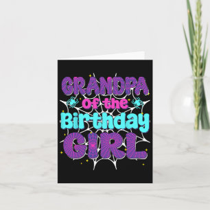 Carte Grand-Père De L'Anniversaire Fille Araignée Web Fa