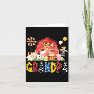 Carte Grand-père Ferme Vache Anniversaire Garçon Équipe 