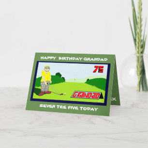 Carte grand-père golfing 75e anniversaire salutation