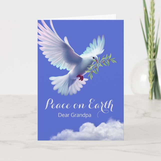 Carte Grand-père Noël La colombe de la paix Branche de l (Devant)