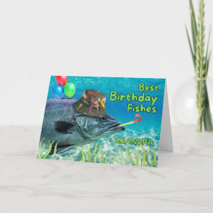 Carte Grand-père Poisson d'anniversaire prêt à faire la 