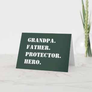 Carte Grand-père Protecteur héros Héros Texte Fête des p