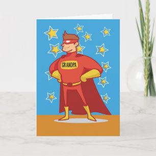Carte Grand-père Superhero, Fête des grands-parents