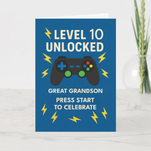 Carte Grand-petit-fils 10e Anniversaire Game Controller 