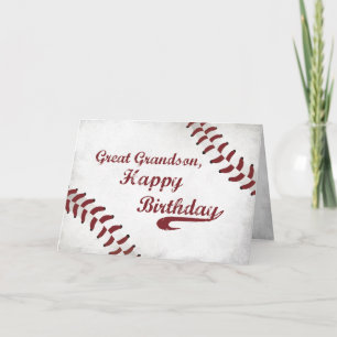 Carte Grand-Petit-Fils Anniversaire Large Grunge Basebal