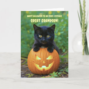 Carte Grand Petit-fils heureux Halloween mignonne Chat n