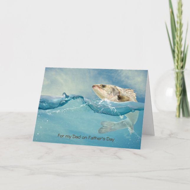 Carte grand poisson dans l'eau pour la Fête des pères (Devant)