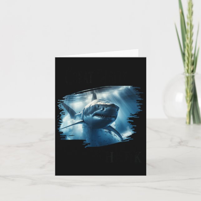 Carte Grand Requin Blanc, Requin Nager Dans L'Océan (Devant)