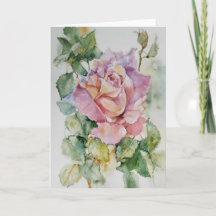 Grand Rose En Aquarelles