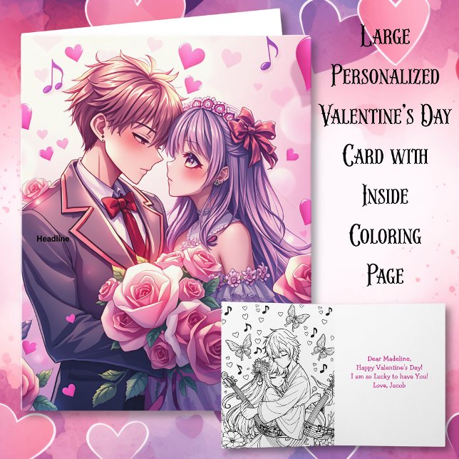 Carte Grand Saint-Valentin Personnalisé Anime (Créateur téléchargé)