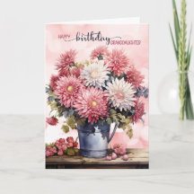 Granddaughter Birthday Pink Chrysanthemums
