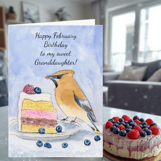 Carte Granddaughter Happy February Birthday Bird (Créateur téléchargé)