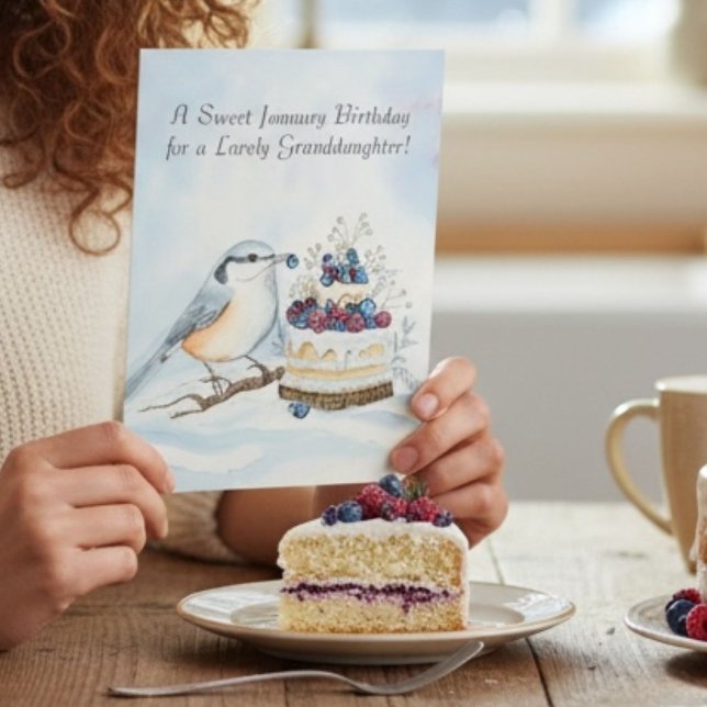 Carte Granddaughter Happy January Birthday Birds (Créateur téléchargé)