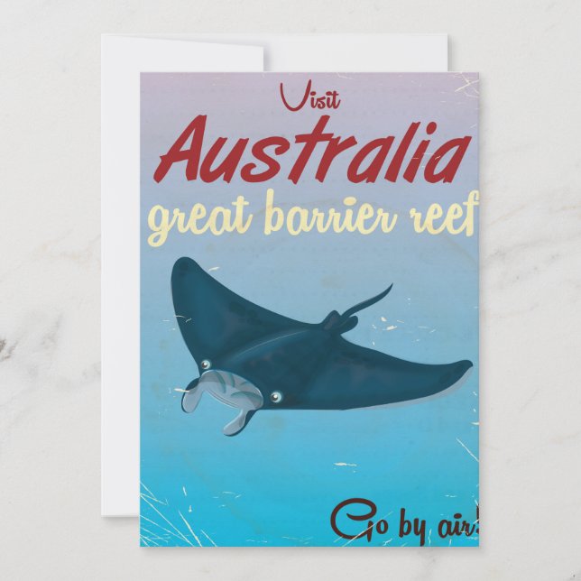 Carte Grande barrière de corail, Australie poster de voy (Devant)