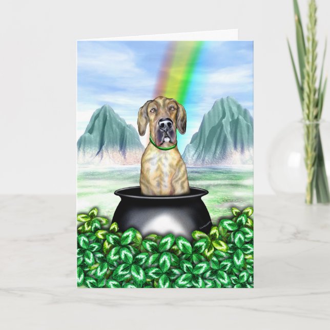 Carte Grande Dane Brindle UC Pot O Gold (Devant)