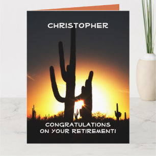 Carte GRANDE Félicitations à la retraite, JUMBO, Saguaro