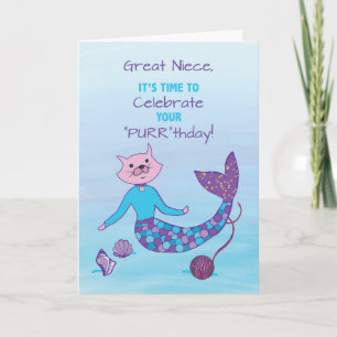 Carte Grande femme d'anniversaire de Purrmaid avec une P